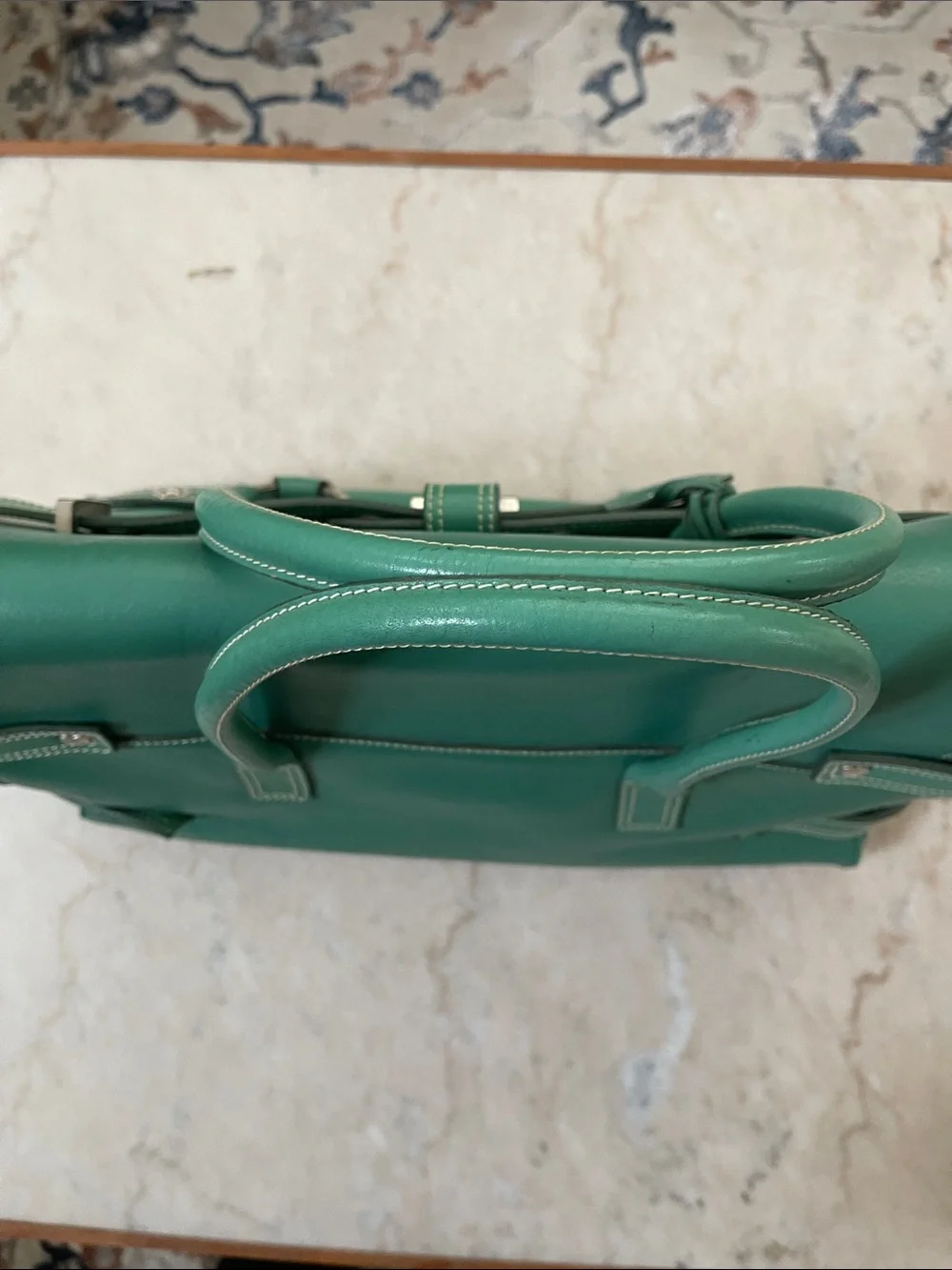 Luella Bartley Gisele handbag by Mullbery Teal Green Leather Satchel